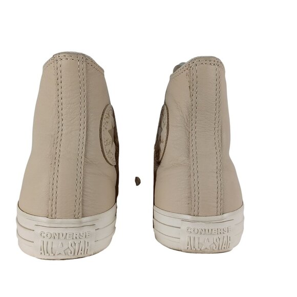 Converse Chuck Taylor All Star High-Top Sneakers Beige Leather Women's Size 8 - Picture 8 of 10